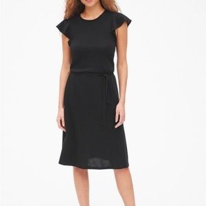 Gap Flutter Sleeve Midi Black Dress